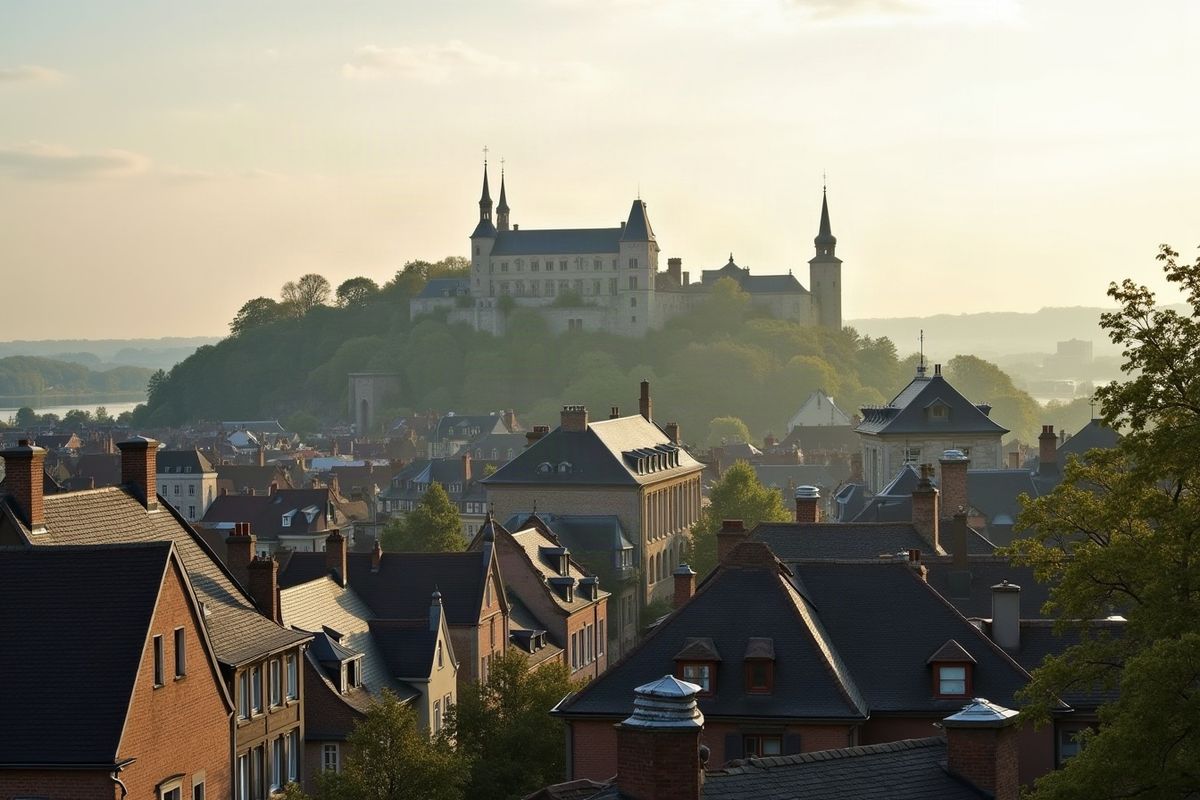 Citadelle de Namur au-dessus du confluent de la Meuse