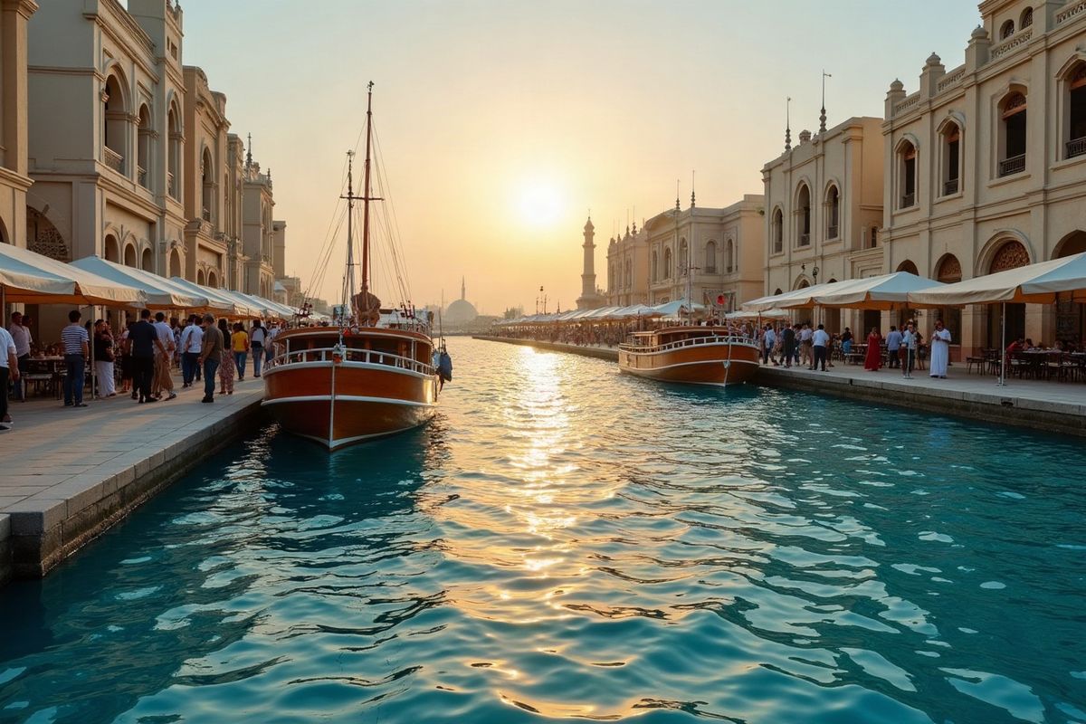 Corniche de Sharjah et boutres traditionnels